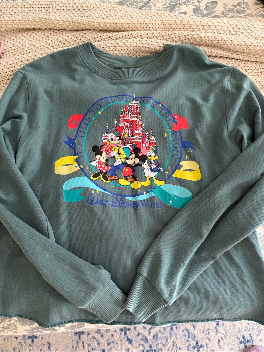 Like new, worn once: women’s Green Sweatshirt with 25th birthday castle